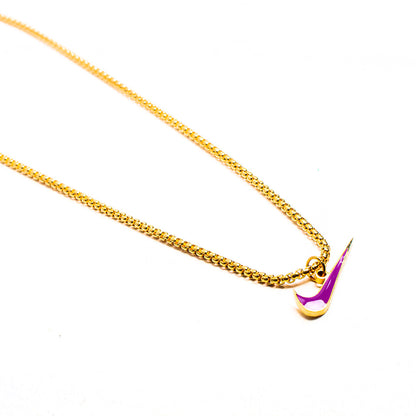 Collier Nike "Purple Rain Swoosh Gold"
