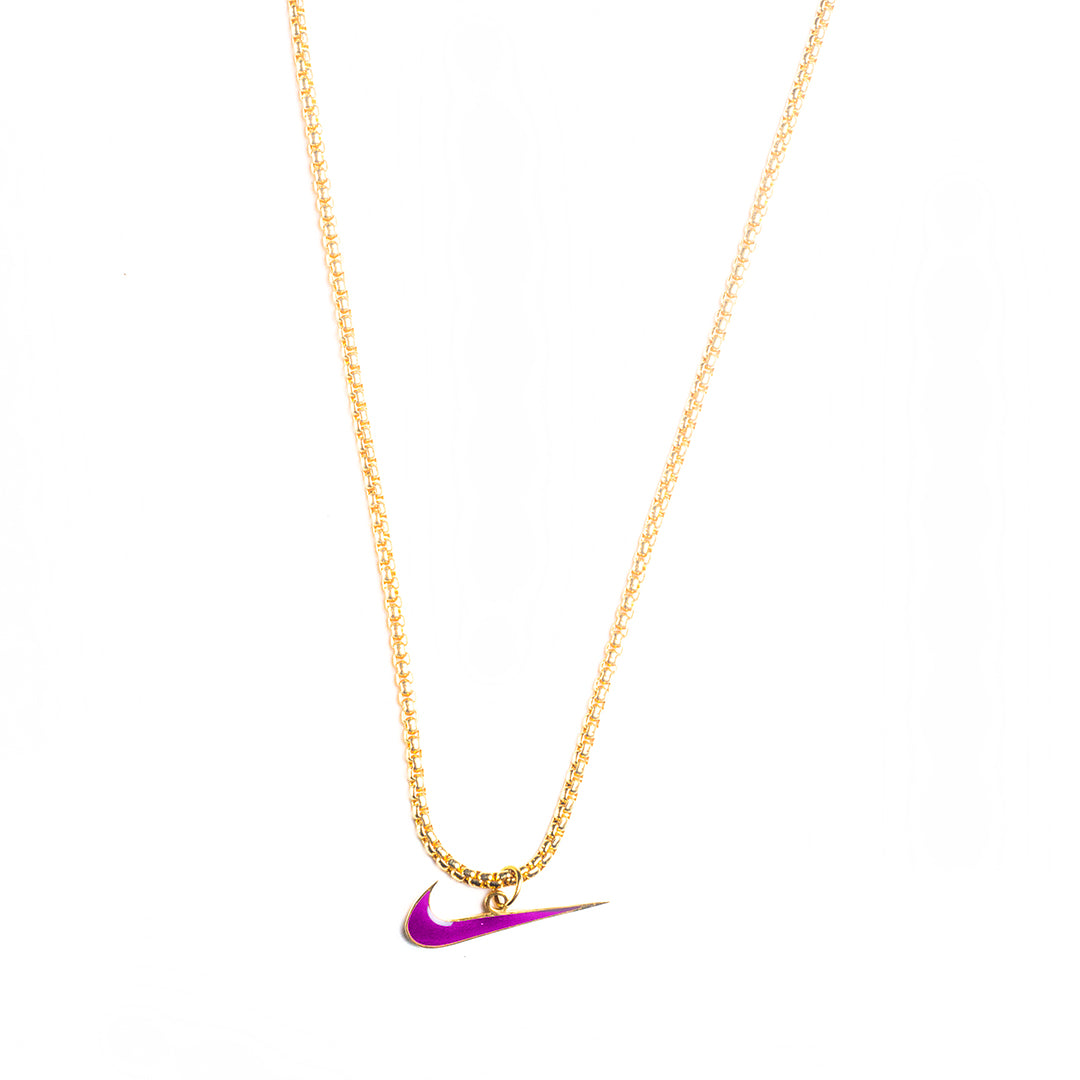 Collier Nike "Purple Rain Swoosh Gold"