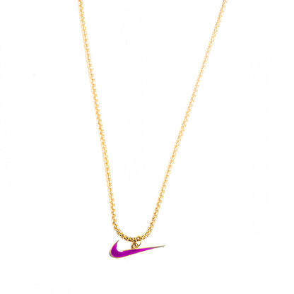 Collier Nike "Purple Rain Swoosh Gold"